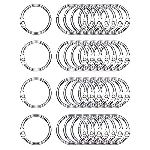 Antner 100PCS 1 1/5 Inch Loose Leaf Binder Rings Nickel Plated Small Metal Book Rings Keyrings for Paper, Index Cards, Flashcards, Keychains, Crafts, Home Office Organization, Silver - size: 1.2 Inch-100 Pieces