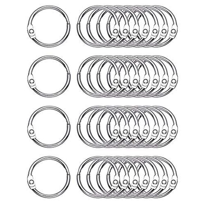 Antner 100PCS 1 1/5 Inch Loose Leaf Binder Rings Nickel Plated Small Metal Book Rings Keyrings for Paper, Index Cards, Flashcards, Keychains, Crafts, Home Office Organization, Silver - size: 1.2 Inch-100 Pieces