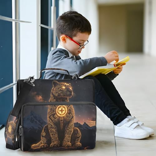 3 Ring Zipper Binder Mountain Leopard Binders Bag with Shoulder Strap 500 Sheets Paper Organizer Trapper Keeper Documents Storage File Folder for School Office - color: A940