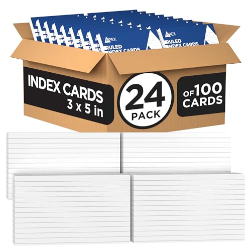Index Cards Bulk 3x5 (2400 Cards) Flash Cards For Studying Note Cards Flashcards Notecards 100 Per Pack (24 Pack 3X5)
