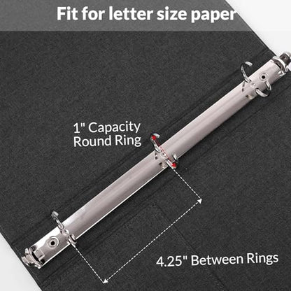 SKYDUE Clipboard Binder with Dividers,1 Inch 3 Ring Binder with Clipboard on Front for Organizer, Clipboard Folder with Pocket, Labels Office Supplies Gray - color: Gray