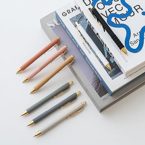 Aisibeiger Ballpoint Pens Black Ink Ball Point Pen with Super Soft Grip Medium Point 1.0mm Office Pens (Gold 12-count) - color: Gold 12-count