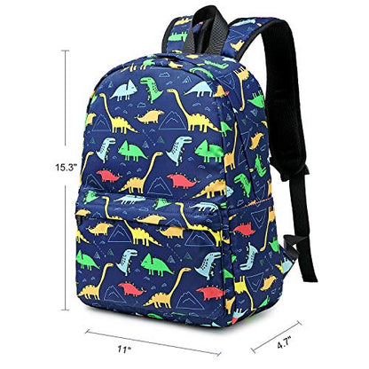 CAMTOP Backpack for Kids, Boys Preschool Backpack with Lunch Box Toddler Kindergarten School Bookbag Set (4-7Years,Dino-Navy Blue, 15/''(L)x11.8/''(H)*5.1/''(W)) - color: Dinosaur Navy Blue