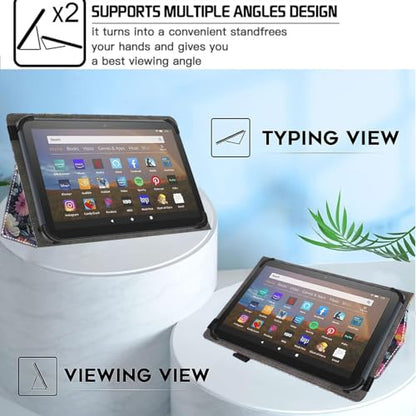 Universal 10 10.1 Inch Android Tablet Case,Slim Folding Stand Cover for All 9"-10.5" Touchscreen Tablet Case with Stylus Pen Holder,Flower Deer - color: Flower Deer