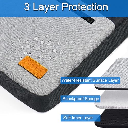 Laptop Case, 15.6 Inch Laptop Briefcase Sleeve Shockproof Protective Water Resistant Computer Carrying Bag Compatible with 15.6 inch HP, Dell, Acer, Asus, Lenovo, Notebook, Black Grey - size: 15.6 Inch