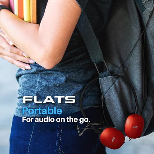JVC HAS160R Flat Headphones - Red, One Size - color: Red, style: No Mic