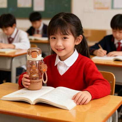 Lebaley Capybara Water Bottle with Lid Keychain - 420ml/15oz Cute Water Bottles with Straw and Leak Proof Locking Lid, Bpa-free Plastic Girl Water Bottle Outdoor Sports Waterbottle Capybara Stuff - size: B-420ml/15oz