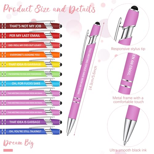 Geyee 24 Pcs Back to School Teacher Gifts Sarcastic Sticky Notes with Funny Pens 3 x 4 Inch Funny Teacher Appreciation Gifts for Coworkers Employee Office Staff Work Team Appreciation Gift - style: Sarcastic