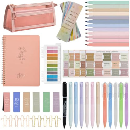 HRFGWDD Bible Study Supplies [78 PCS] for Women - Bible Journaling Kit with No Bleed Highlighters & Pens, Bible Tabs Set and Bible Verse Gifts for Scripture Study - color: 78pcs