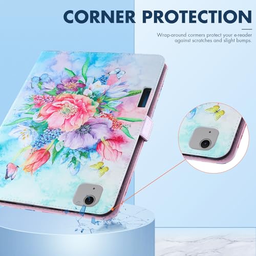 Dteck for iPad Air 13-inch Case 2024,iPad Case 12.9 inch Pro 6th/5th/4th/3rd Gen 2022/2021/2020/2018,Premium PU Leather Folio Stand Cover with Pencil Holder Auto Wake/Sleep Protective Cases,Flower - color: 01 Flower