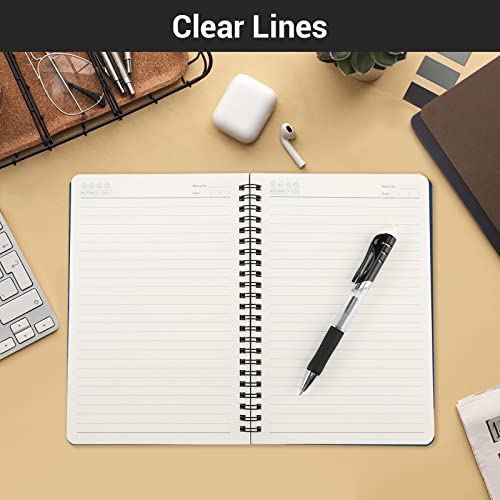 EUSOAR College Ruled Spiral Notebook, A5 3packs 5.5"X8.3" 120 Pages Lined Travel Writing Journal, Memo Notepad Sketchbook, Students Office Business Subject Diary Ruled Spiral Book Journal-3 Colors - color: Black, Royal Blue, Coffee, size: 3 Packs