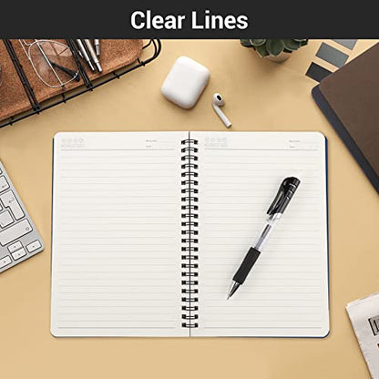 EUSOAR College Ruled Spiral Notebook, A5 3packs 5.5"X8.3" 120 Pages Lined Travel Writing Journal, Memo Notepad Sketchbook, Students Office Business Subject Diary Ruled Spiral Book Journal-3 Colors - color: Black, Royal Blue, Coffee, size: 3 Packs