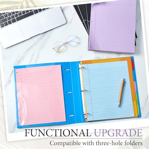 MotiMind 10 Pack 8.5" x 11" Top Spiral Notebook with 3 Hole Punched Multicolor Legal Pads College Ruled Notepad 50 Sheets Hard Cardboard Paper Wirebound Notepad for Office School Business - color: Multicolor