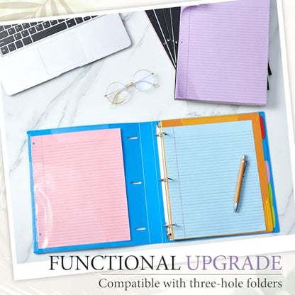 MotiMind 10 Pack 8.5" x 11" Top Spiral Notebook with 3 Hole Punched Multicolor Legal Pads College Ruled Notepad 50 Sheets Hard Cardboard Paper Wirebound Notepad for Office School Business - color: Multicolor