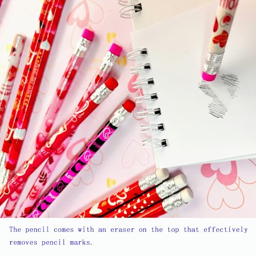 72PCS Valentine Wooden cased Pencils for Kids with Erasers, Wood Wedding Golf Pencils for School,Drawing,Gift (72PCS, Valentine's Day) - style: Valentine's Day