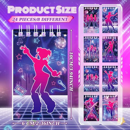 Faccito 24 Pcs Kpop Theme Mini Notebooks Kpop Music Party Favors Small Notepads for Music Dance Themed Birthday Party Decorations Classroom Rewards Gift, 2.4 x 3.9 Inch - style: Kpop