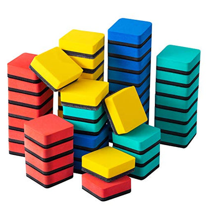 Dry Erase Erasers, 40 Pack Magnetic Whiteboard Dry Erasers | Chalkboard Cleaner Wiper for Kids and Classroom Teacher Supplies Home and Office, 4 Colors - color: 40 Pack-4 Colors