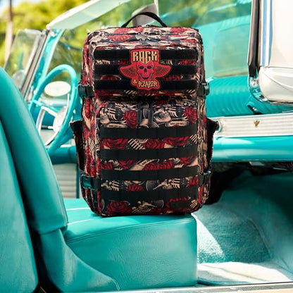 WOLFpak 45L Athletic Gym Backpack - Durable 1000D Waterproof Oxford Material with MOLLE Webbing, Laptop Pocket - color: Rock & Reaper