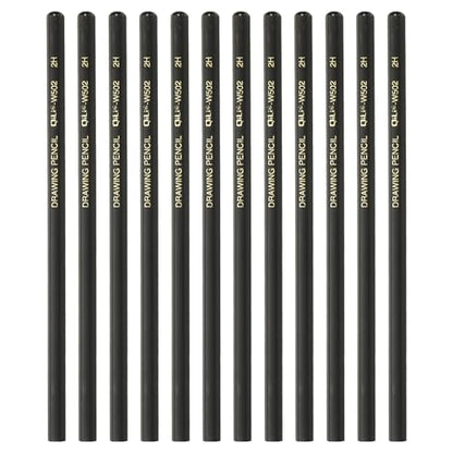 PATIKIL 12Pcs 2H Drawing Pencils for Sketching, Hexagonal Sketch Pencils for Drawing Writing Art Sketching Artists Beginners, Black - style: 2H