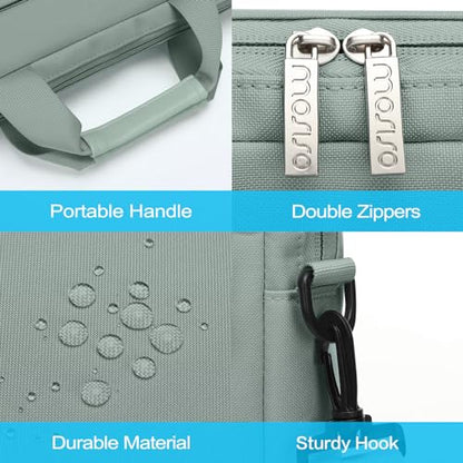 MOSISO Laptop Shoulder Bag 15.6 inch, 15-15.6 inch Computer Bag | Compatible with MacBook Pro 16 inch, HP, Dell, Lenovo with 2 Raised&1 Flapover&1 Horizontal Pocket&Handle&Belt, Antique Green - color: Antique Green, size: 16 inch