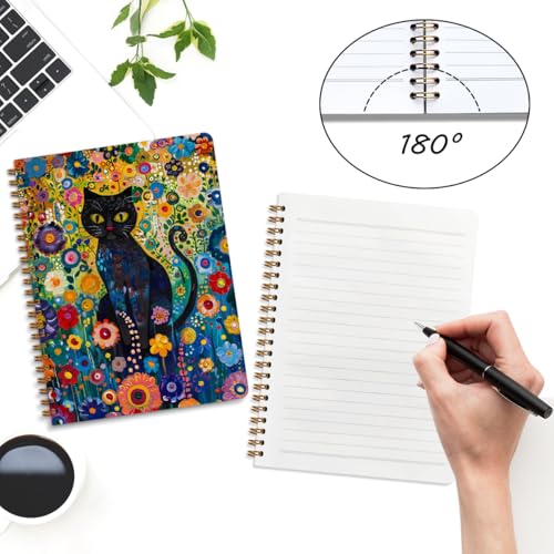 2 Packs Cat Spiral Notebook Aesthetic College Ruled Journaling Notebooks Cat Themed Gifts for Women Teacher Educator Cute Hardcover Notebook Journals for Writing Classroom Office Home Supplies - color: Multi 1316