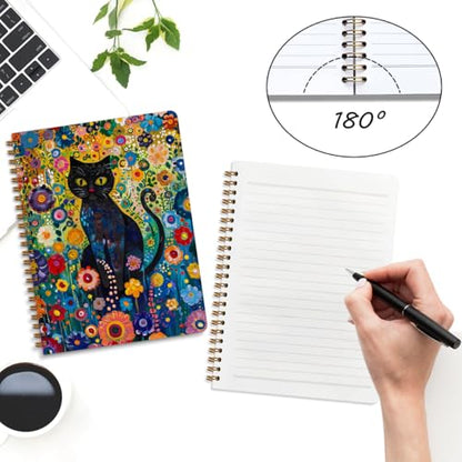 2 Packs Cat Spiral Notebook Aesthetic College Ruled Journaling Notebooks Cat Themed Gifts for Women Teacher Educator Cute Hardcover Notebook Journals for Writing Classroom Office Home Supplies - color: Multi 1316