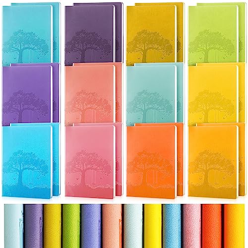 TaoBary A5 PU Leather Journals Bulk Colorful Tree Journal Notebook Soft Leather Cover Lined Ruled Writing Notebook for Back to School Office Group Team Volunteer(Multi Colors,24 Pcs) - color: Multi Colors