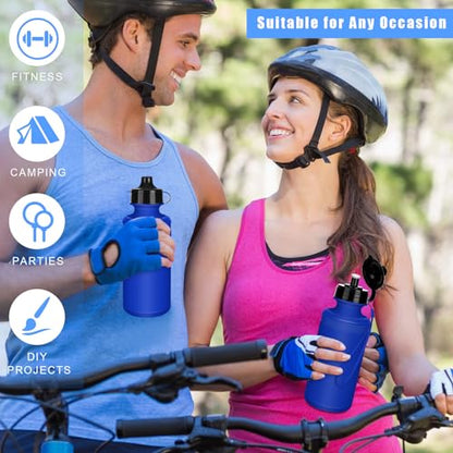 Zubebe 36 Pcs Sports Water Bottles Bulk Squeeze Reusable Plastic Water Bottles Back to School Supplies Summer Gifts for Students School Travel Hiking Cycling Event Team Gift - color: Blue