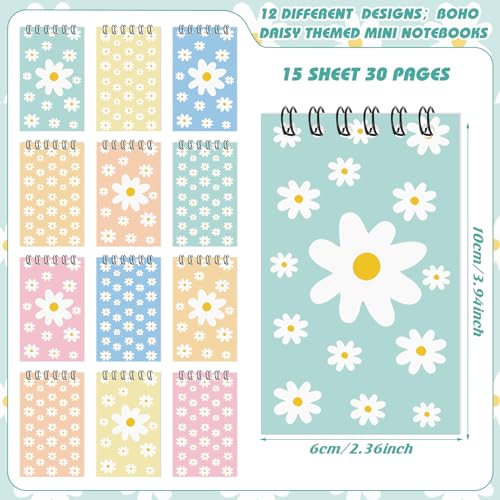 Zhanmai 36 Pcs Mini Spiral Notepads Daisy Pocket Notebooks for Kids Colorful Daisy Floral Notebook Small Journal for Women Girls Gift Office School Travel Supplies - style: Daisy