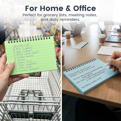 Koogel 400PCS Index Cards, 4x6 Large Index Cards with Key Rings for School, Flashcards Heavy Note Card with Waterproof Covers for Studying Learning College Office Home Supplies, 8 Colors