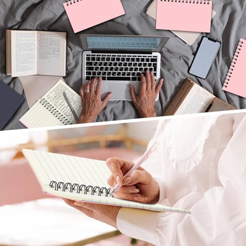 Jutom 54 Pcs Small Spiral Notebooks Memo Pads 3x5 Bulk Small Pocket Notepads Back to School Supplies Mini Notebook with Lined Mini Journals for Office & Work, 120 Pages (Pink) - color: Pink