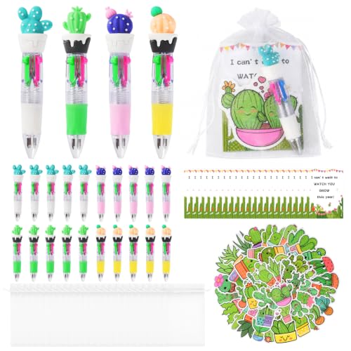 Back To School Student Gift Set Classroom Welcome Kit 24 Pack | 122 Pcs Student Gift Set Includes Pens Cards Gift Bags Cactus Stickers For Classroom Welcome First Day Desk Surprise Activity