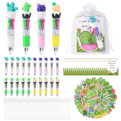 Back To School Student Gift Set Classroom Welcome Kit 24 Pack | 122 Pcs Student Gift Set Includes Pens Cards Gift Bags Cactus Stickers For Classroom Welcome First Day Desk Surprise Activity