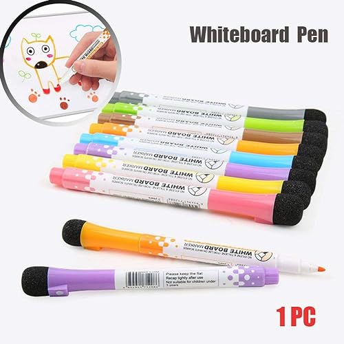 1 Pc Magnetic Whiteboard Markers with Erase,Magnetic Whiteboard Pen Writing Drawing Erasable Board Marker Office Supplies Markers (Green) - color: Green