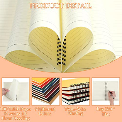 Yahenda Spiral Notebook College Ruled Journals Notebooks Lined 8.3 x 5.5 Inch Note Books Bulk A5 Writing Notebooks Thick Paper Notebook for Office Business School Supplies (Rich Colors,108 Pcs) - color: Lined