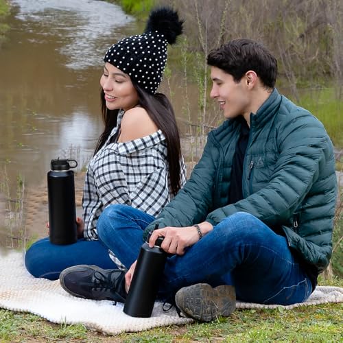 LaserGram Personalized Water Bottle, Grad Cap Class of 2023, 2024, 2025, 2026, 2027, Stainless Steel Double Wall Vacuum Insulated with Flip Top Straw, Custom Engraved Gift (40oz / 1180ml Black) - color: Black, size: 40 Ounces