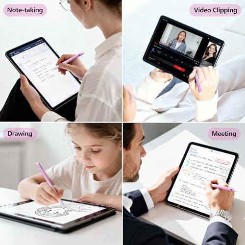 Stylus Pen for iPad 6-11th Gen 2X Fast Charge, Palm Rejection-White Pink | Tilt Sensitivity, USB-C Charge, Compatible with 2018-2026 Apple Pencil iPad Pro 11/12.9/13, Air 3/4/5/M2/M3/M4, mini 5/6/7 - color: White pink
