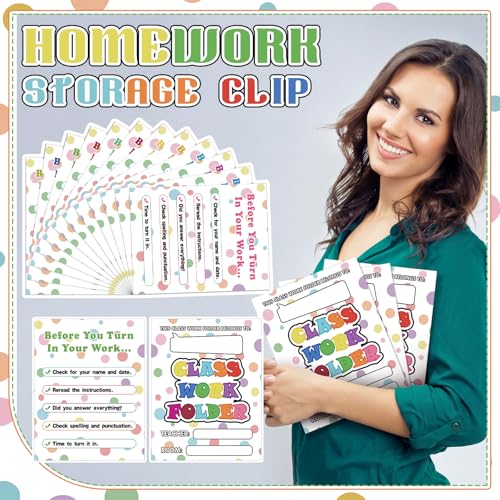Outus 24 Pcs Classwork Pocket Folders Bulk Students Portfolio Take Home Pocket Folders Gifts for Classroom Home Office Students Teachers School Supplies - style: Chic Style