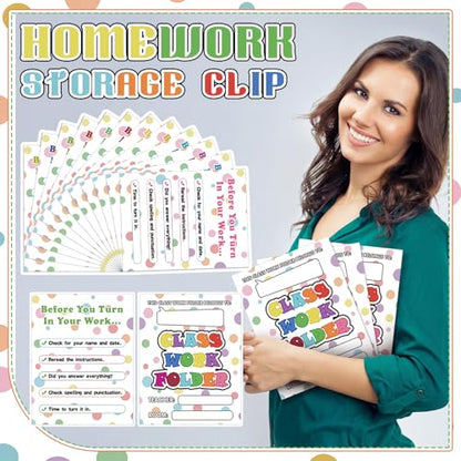 Outus 24 Pcs Classwork Pocket Folders Bulk Students Portfolio Take Home Pocket Folders Gifts for Classroom Home Office Students Teachers School Supplies - style: Chic Style