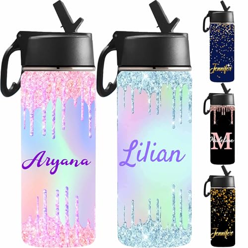 Customized Water Tumbler with Name for Kids, Customized Water Bottle with Name Stainless Steel Insulated Cup for Girls - color: Color_09