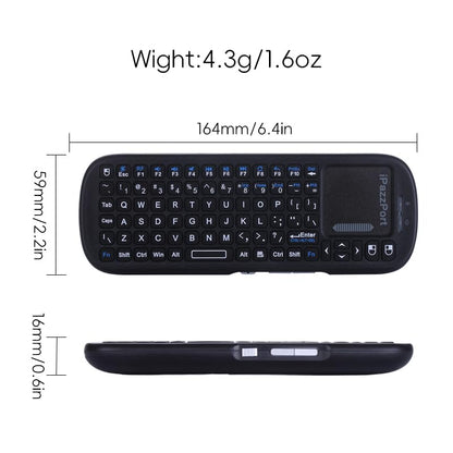 iPazzPort 2.4G Mini Wireless Keyboard with Touchpad Mouse Combo, Lightweight Portable Keyboard Controller, Compatible with Android TV Box/PC/Tablets/PS4/Raspberry Pi 3/HTPC KP-810-19S