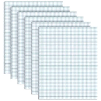 Ctosree 6 Pack Graph Paper Pads 8.5" x 11", 10x10 Quad Ruled, 50 Sheets/100 Pages Back to School Graph Paper for Engineer Architect Designer Mathematician Draftsm - color: Blue