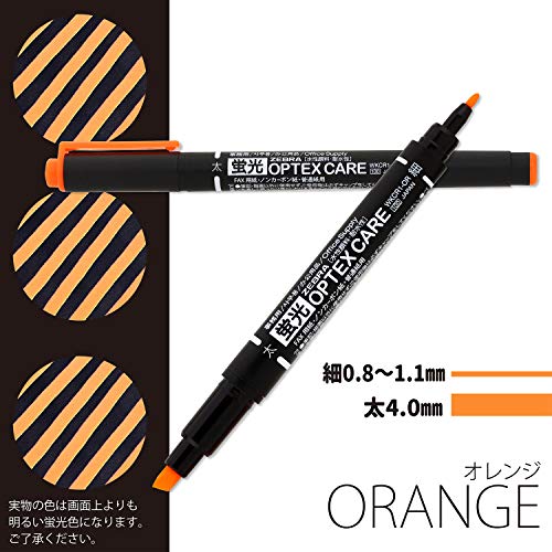 Zebra Highlighter, Optex Care, Orange, 10 Count B-WKCR1-OR - color: Orange 10 Count