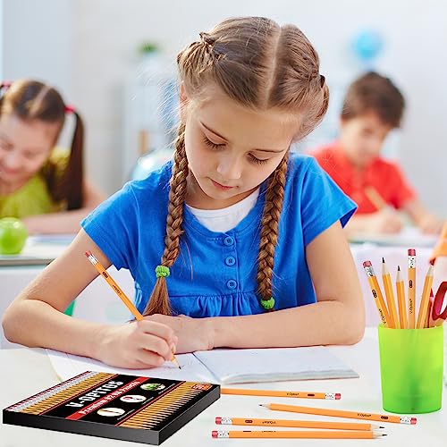 V-Opitos Wood-Cased #2 HB Pencils, 50 Pack Bulk Yellow Pencils with Erasers, Pre-Sharpened, School Classroom Teacher Supplies for Writing, Drawing and Sketching - color: Yellow