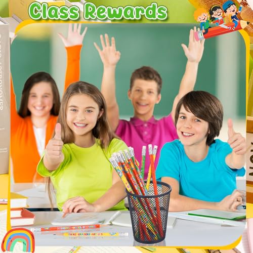 Tenceur Fifth Grade Pencils, 48 Pcs 5th Graders Pencils with Erasers, 3 Motivational, Welcome to Fifth Grade Student Gifts from Teacher, Classroom Rewards Back to School Supplies - color: 5th Graders