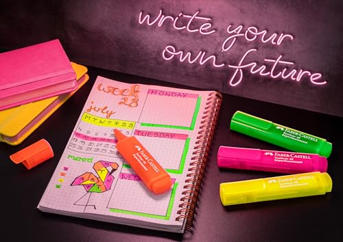 Faber-Castell Fluorescent Highlighters, 8 Neon Colors