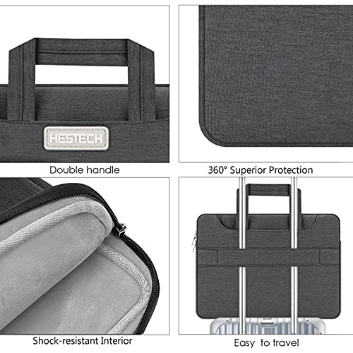 HESTECH 14 Inch Laptop Sleeve Bag Compatible with Apple Macbook Air 13in M3/MacBook Pro 14in M3 MAX/HP/Dell/Lenovo/Samsung/ASUS,Travel Laptop Shoulder Bag,BLACK - color: Black, size: 14"-15-15.4 inch