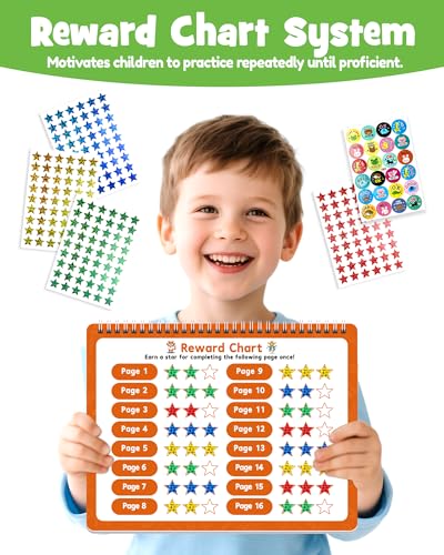 Magic Grooved Writing Practice Books for Kids, Large Grooved Handwriting Copybook, Reusable Learn to Write Number Letter Preschool Tracing Workbook for Kids Ages 3-8, Birthday Gifts Toys