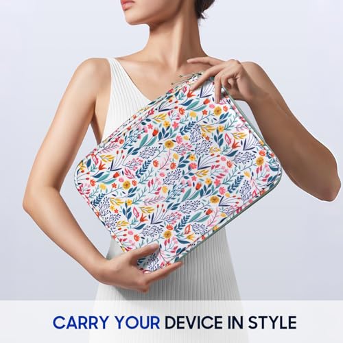 TiMOVO 9-11" Tablet Sleeve for iPad A16 & Galaxy Tab, Flowers | Protective Bag with Pockets, Fits iPad 10.9"/10.2" Air 11" 5th/4th Gen, Galaxy Tab A9+/A11+ 11" - color: Flowers, size: 9-11 Inch