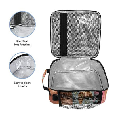 ALAZA Bow Capybara Lunch Box Insulated Lunch Bag Kids Cooler Tote Bag Freezable Shoulder Strap Lunchbox for Girls School Picnic - color: Multi90